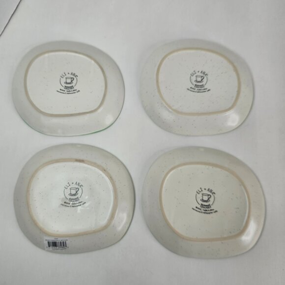 Eli + Ana Holiday Hummingbird 6 Inch Appy Plate Appetizer Ceramic Lot of 4 - Picture 2 of 11